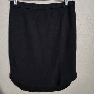 Banana Republic Black Ribbed Knit Mini Skirt XS Petite